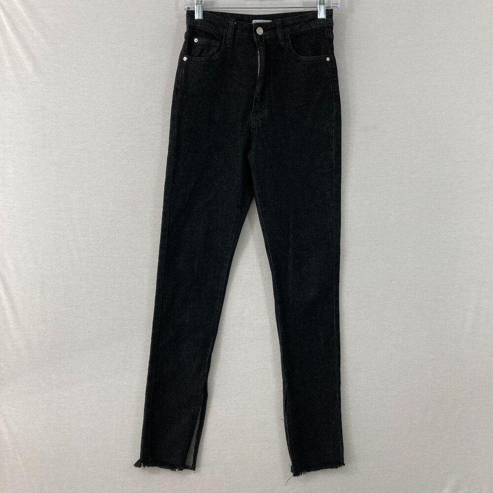 WeWoreWhat Black Side Slit High Rise Skinny Jeans size 26